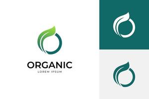 inicial carta o folha natureza vetor logotipo ícone Projeto para orgânico produtos, sinal, elemento logotipo, biografia, ecologia identidade marca logotipo
