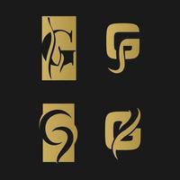 g logotipo abstrato isolado dentro conjunto preto carta g ouro cor, logotipo ícone Projeto modelo elementos. vetor