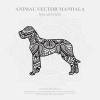 mandala de cachorro. elementos decorativos vintage. padrão oriental, ilustração vetorial. vetor