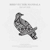 mandala de pássaro. elementos decorativos vintage. padrão oriental, ilustração vetorial. vetor