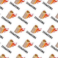 shawarma Kebab logotipo padronizar velozes Comida. desatado padronizar. vetor