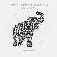 mandala de elefante. elementos decorativos vintage. padrão oriental, ilustração vetorial. vetor