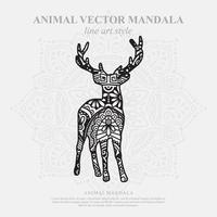 mandala de veado. elementos decorativos vintage. padrão oriental, ilustração vetorial. vetor