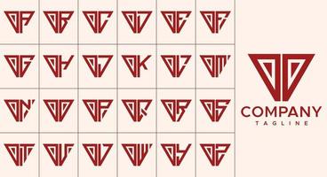 conjunto do moderno linha triângulo carta o logotipo Projeto. abstrato o inicial carta logotipo vetor. vetor