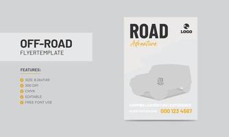 modelo de folheto off road design de cartaz de aventura na estrada vetor