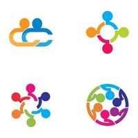 design de imagens de logotipo de cuidado comunitário vetor