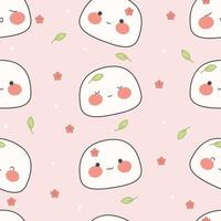 desatado padronizar com fofa mochi.kawaii enfeite com tradicional japonês Comida. ásia cozinha. estoque vetor ilustração