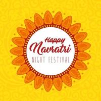 Pôster de comemoração hindu do Navratri com decoração floral vetor