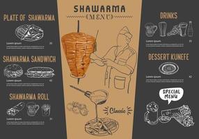 cozinha shawarma e ingredientes para kebab. vetor