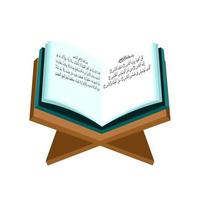 ilustração do aberto Alcorão em mesa, livro do islamismo, piedosos livro do islamismo vetor