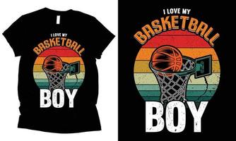 Eu amor meu basquetebol Garoto vetor camiseta Projeto.