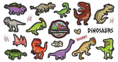 conjunto de desenhos animados de design de personagens de dinossauros. vetor