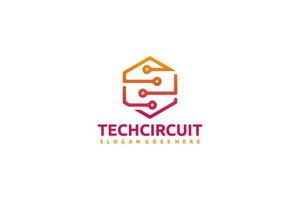 Logotipo do circuito de tecnologia vetor