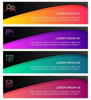 infográfico de negócios modelo com ilustração de 4 opções vetor