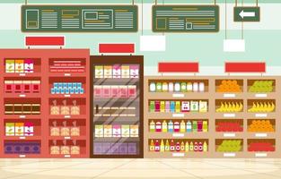 ilustração plana interior de supermercado mercearia vetor