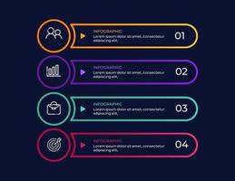 Elementos do infográfico de negócios de 4 etapas vetor