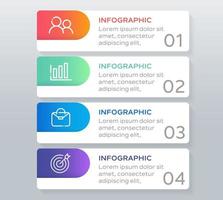 modelo de infográfico com 4 etapas ou opções vetor