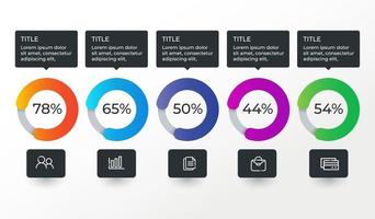 infográficos com 5 etapas ou opções vetor