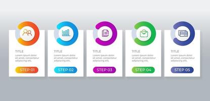 modelo de infográfico com 5 etapas ou opções vetor