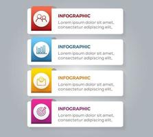 modelo de design de infográfico de vetor com opções de 4 etapas