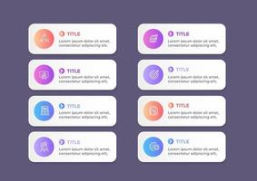 diagrama infográfico do vetor. modelo para negócios, apresentações, web com opções de 8 etapas vetor