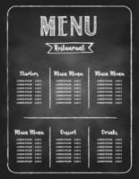 conjunto de design de menu de comida de restaurante vetor