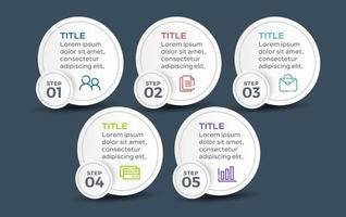 apresentação modelo de infográfico de negócios com 5 opções. ilustração vetorial vetor