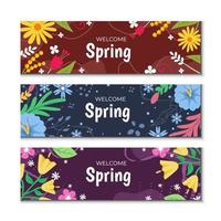 banner floral de primavera vetor