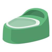 verde potty ícone desenho animado vetor. bebê banheiro vetor