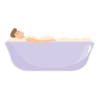 homem banho relaxar ícone desenho animado vetor. spa feliz vetor