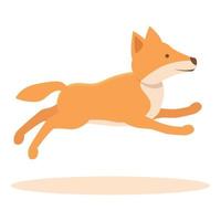 pulando dingo cachorro ícone desenho animado vetor. Austrália selvagem natureza vetor
