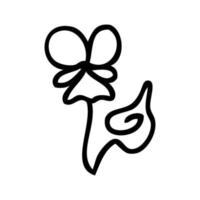 1 contínuo linha amor-perfeito flor rabisco desenho. perfeito para camiseta, adesivos, cartões. vetor