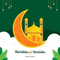marhaban sim ramadã, significa bem-vinda para Ramadã. islâmico Projeto modelo para comemoro a mês do Ramadã vetor