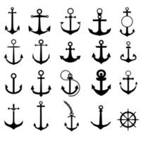 âncora ícone vetor definir. navegante ilustração placa coleção. marinheiro símbolo ou logotipo.