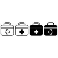 vetor de ícone do kit de primeiros socorros cet. coleção de sinal de ilustração de sala de emergência. símbolo médico.