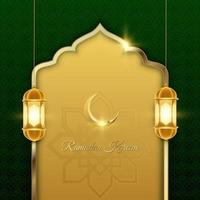 Ramadã kareem cumprimento fundo islâmico lanterna vetor Projeto