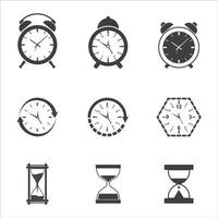 coleção de ícone de hora e relógio vetor