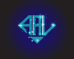 design criativo do logotipo da carta aal. aal design exclusivo. vetor