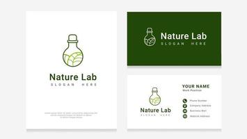 vetor folha laboratório natureza logotipo Distintivos vetor ícone ilustração