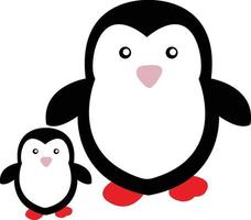 dois pinguins fofos vetor