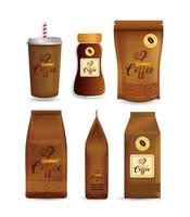 Conjunto de maquete de café para design de embalagem vetor