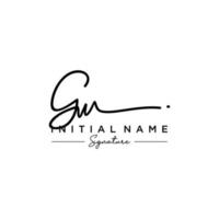 vetor de modelo de logotipo de assinatura carta gw