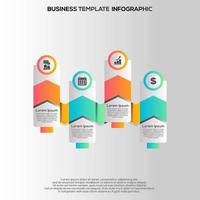 Prêmio vetor gradiente infográfico passos modelo