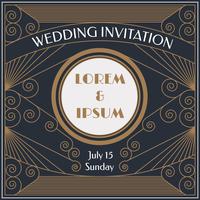 Elegante Art Deco Wedding Invitation Vector