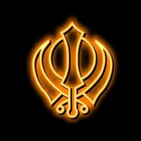 sikhism religião néon brilho ícone ilustração vetor