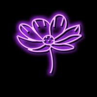 cosmos flor Primavera néon brilho ícone ilustração vetor