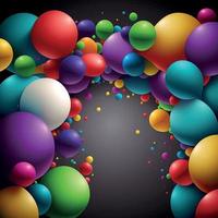 fundo com uma grupo do colorida balões vetor
