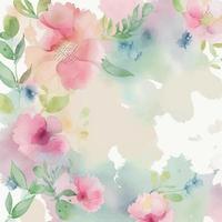 fundo de flores em aquarela vetor