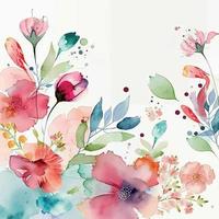 fundo de flores em aquarela vetor