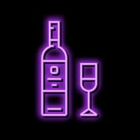Syrah vermelho vinho néon brilho ícone ilustração vetor